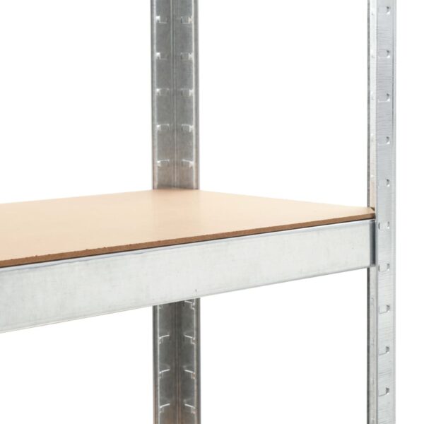 vidaXL 5-Layer Storage Shelf Silver Steel&Engineered Wood - Image 6