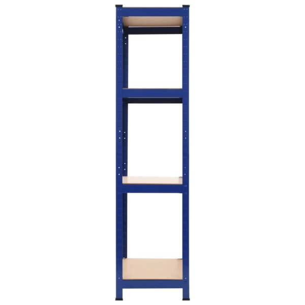 vidaXL 4-Layer Storage Shelf Blue Steel&Engineered Wood - Image 3