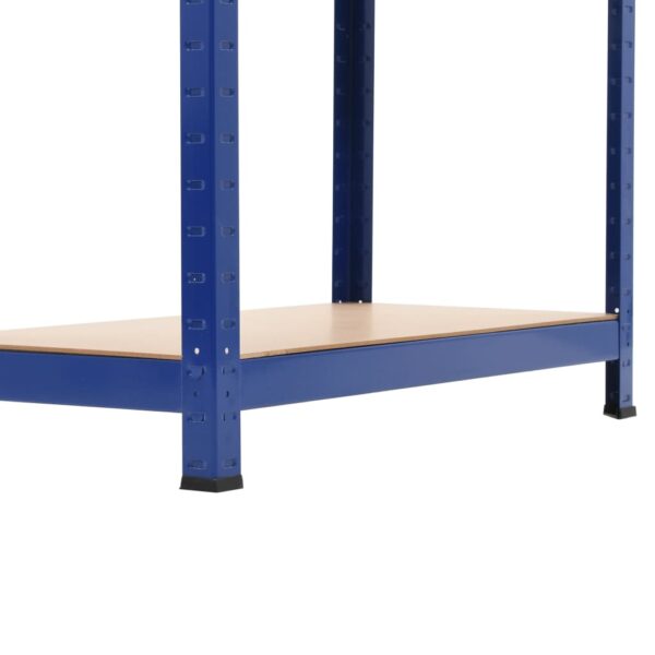 vidaXL 4-Layer Storage Shelf Blue Steel&Engineered Wood - Image 8