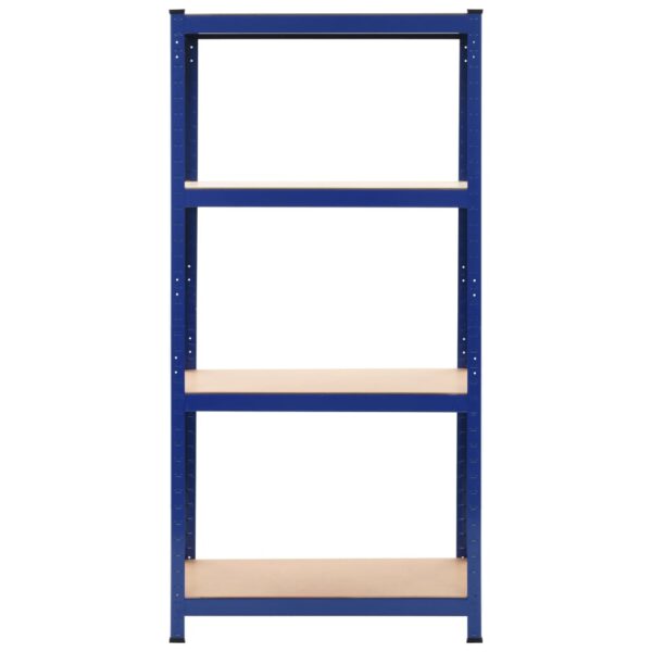 vidaXL Storage Shelves 2 pcs Blue 31.5"x15.7"x63" Steel and MDF - Image 3