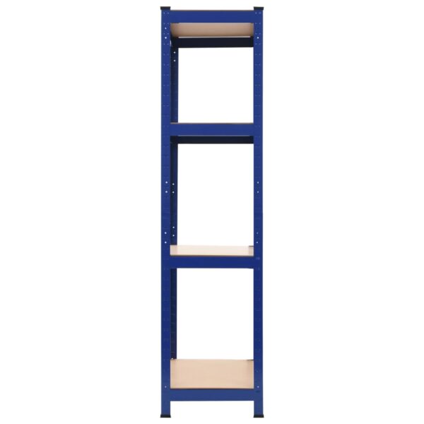 vidaXL Storage Shelves 2 pcs Blue 31.5"x15.7"x63" Steel and MDF - Image 4