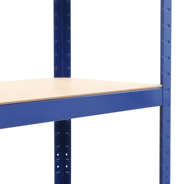 vidaXL Storage Shelves 2 pcs Blue 31.5"x15.7"x63" Steel and MDF - Image 7