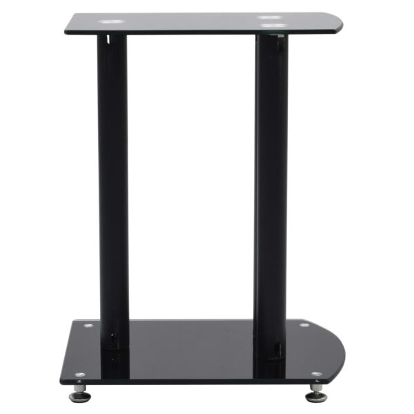 vidaXL Aluminum Speaker Stands 2 pcs Black Safety Glass - Image 3