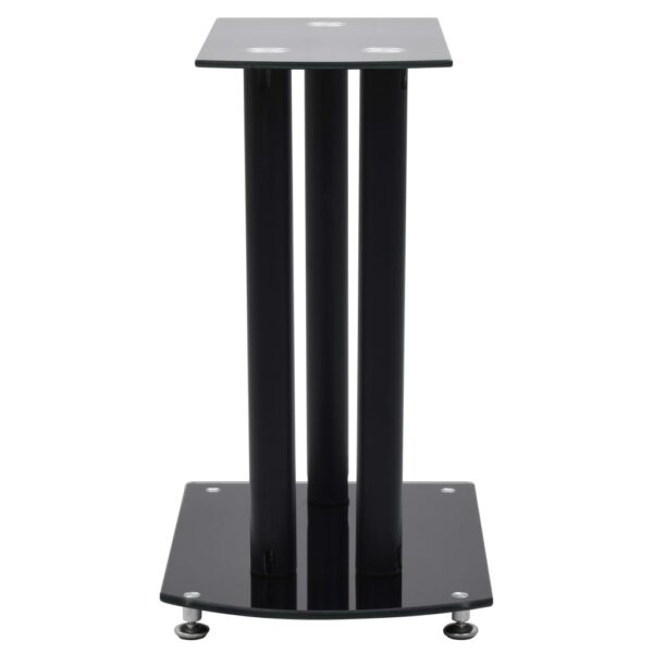 vidaXL Aluminum Speaker Stands 2 pcs Black Safety Glass - Image 4