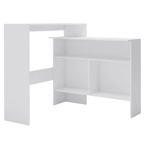 vidaXL Bar Table with 2 Table Tops White 51.2"x15.7"x47.2" - Image 2