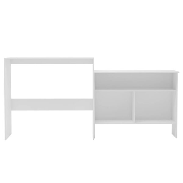 vidaXL Bar Table with 2 Table Tops White 51.2"x15.7"x47.2" - Image 3