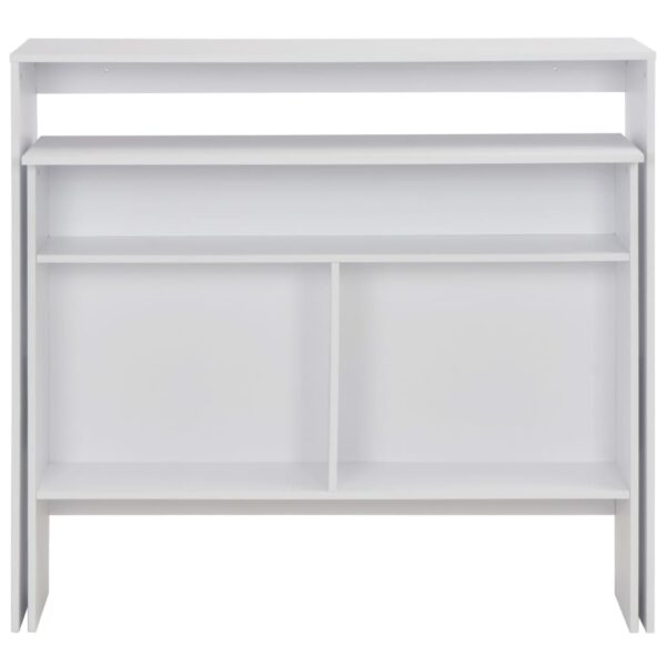 vidaXL Bar Table with 2 Table Tops White 51.2"x15.7"x47.2" - Image 4