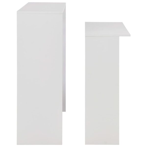 vidaXL Bar Table with 2 Table Tops White 51.2"x15.7"x47.2" - Image 6