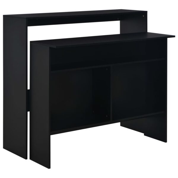 vidaXL Bar Table with 2 Table Tops Black 51.2"x15.7"x47.2"