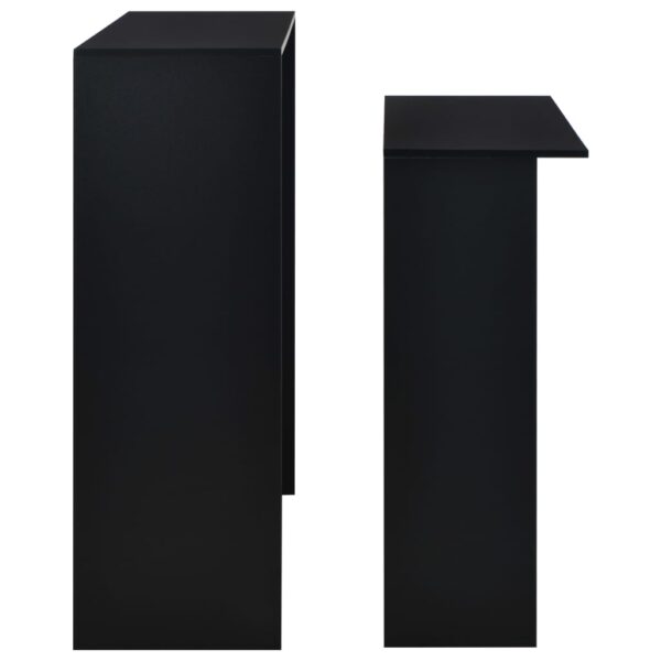 vidaXL Bar Table with 2 Table Tops Black 51.2"x15.7"x47.2" - Image 6