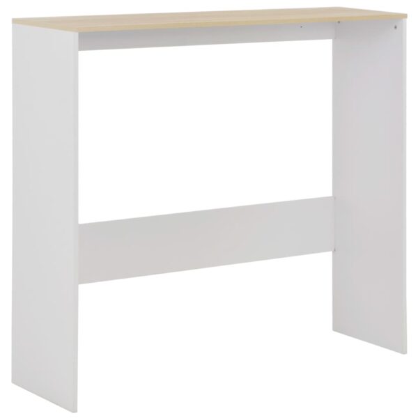 vidaXL Bar Table with 2 Table Tops White and Oak 51.2"x15.7"x47.2" - Image 7