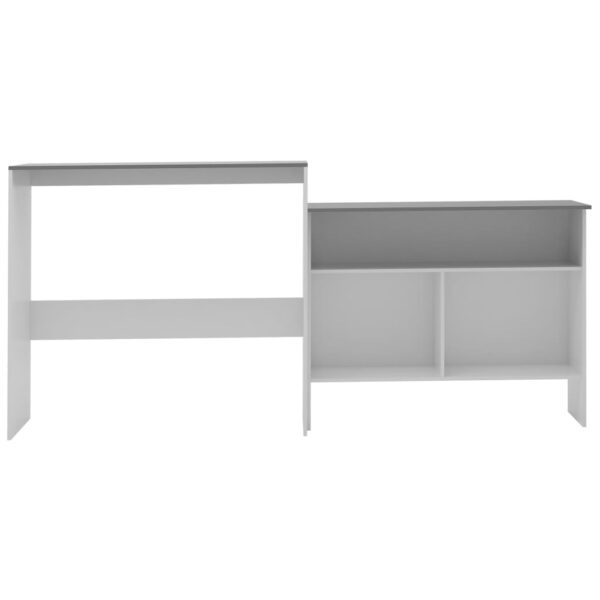 vidaXL Bar Table with 2 Table Tops White and Gray 51.2"x15.7"x47.2" - Image 3