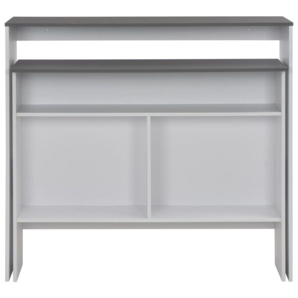 vidaXL Bar Table with 2 Table Tops White and Gray 51.2"x15.7"x47.2" - Image 4