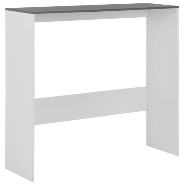 vidaXL Bar Table with 2 Table Tops White and Gray 51.2"x15.7"x47.2" - Image 7