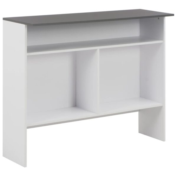 vidaXL Bar Table with 2 Table Tops White and Gray 51.2"x15.7"x47.2" - Image 8