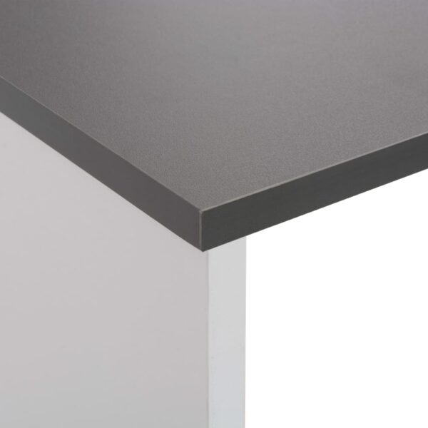 vidaXL Bar Table with 2 Table Tops White and Gray 51.2"x15.7"x47.2" - Image 9