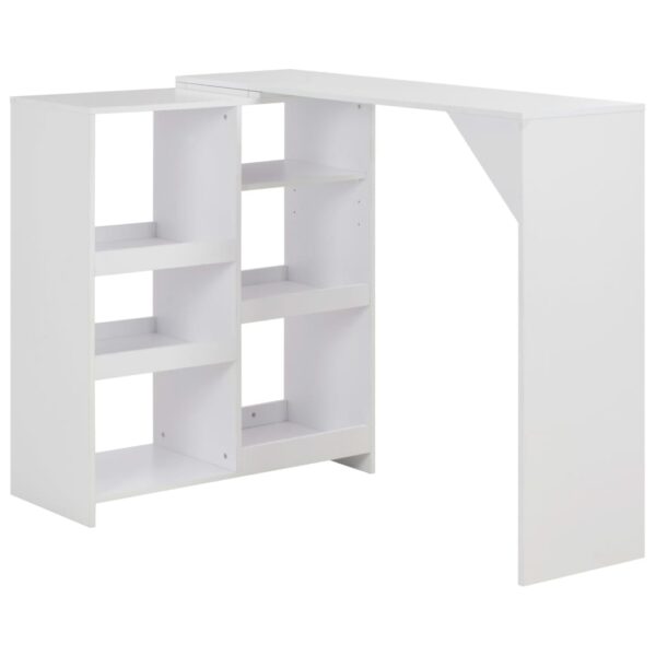 vidaXL Bar Table with Moveable Shelf White 54.3"x15.4"x43.3"