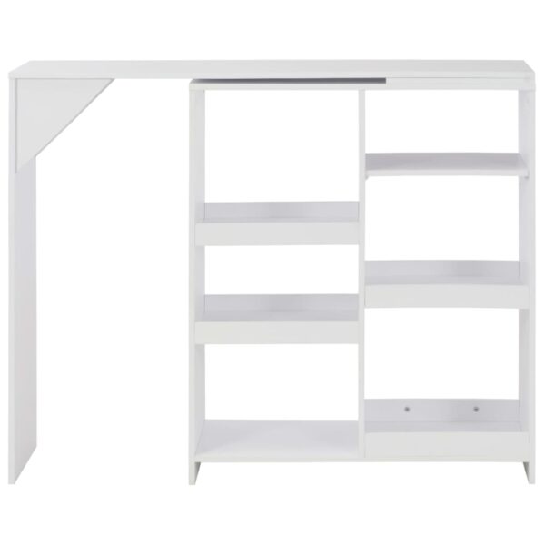 vidaXL Bar Table with Moveable Shelf White 54.3"x15.4"x43.3" - Image 2