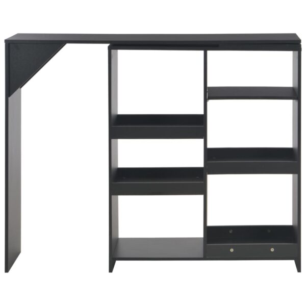 vidaXL Bar Table with Moveable Shelf Black 54.3"x15.4"x43.3" - Image 2