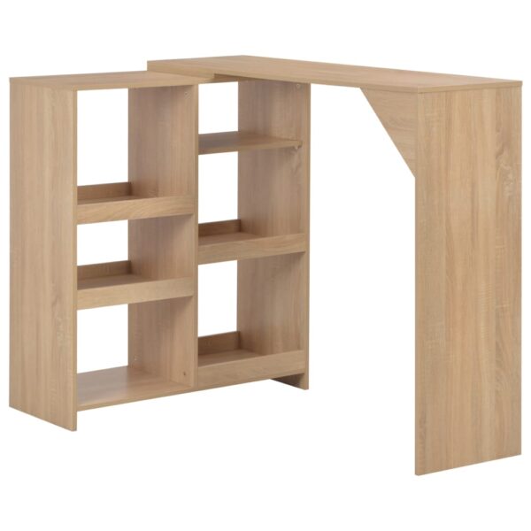 vidaXL Bar Table with Moveable Shelf Oak 54.3"x15.4"x43.3"