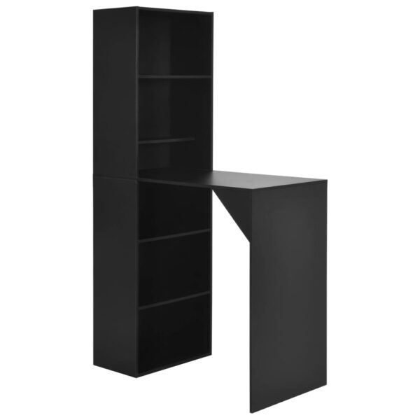 vidaXL Bar Table with Cabinet Black 45.3"x23.2"x78.7"