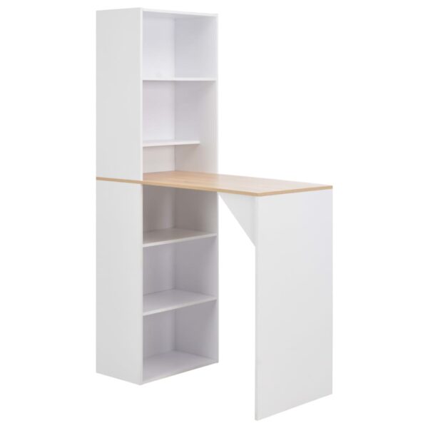 vidaXL Bar Table with Cabinet White 45.3"x23.2"x78.7"