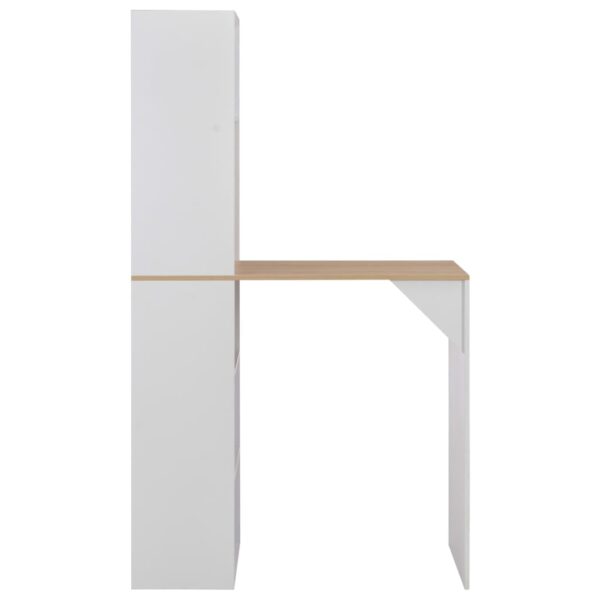 vidaXL Bar Table with Cabinet White 45.3"x23.2"x78.7" - Image 2