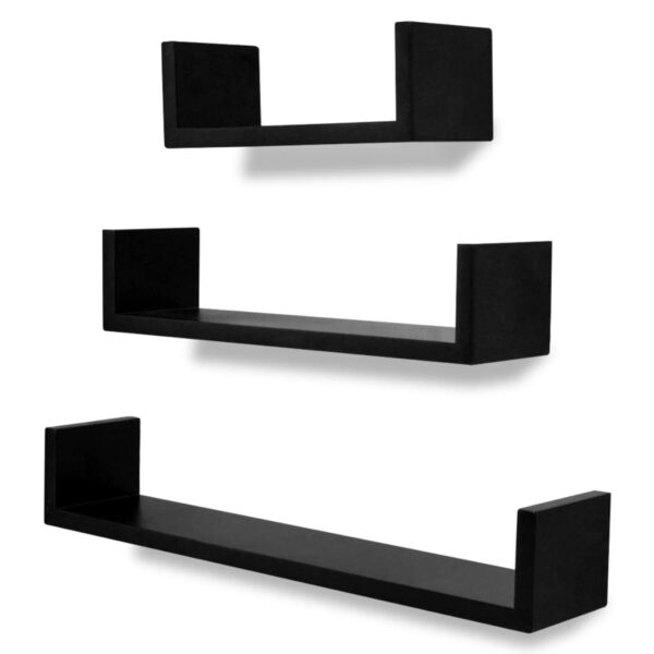 vidaXL Wall Shelves 6 pcs Black - Image 2