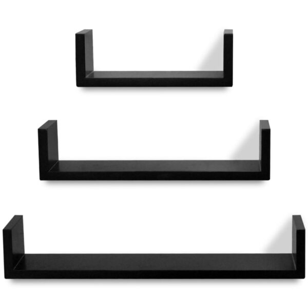 vidaXL Wall Shelves 6 pcs Black - Image 4