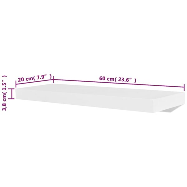 vidaXL Wall Shelves 4 pcs White 23.6" - Image 5