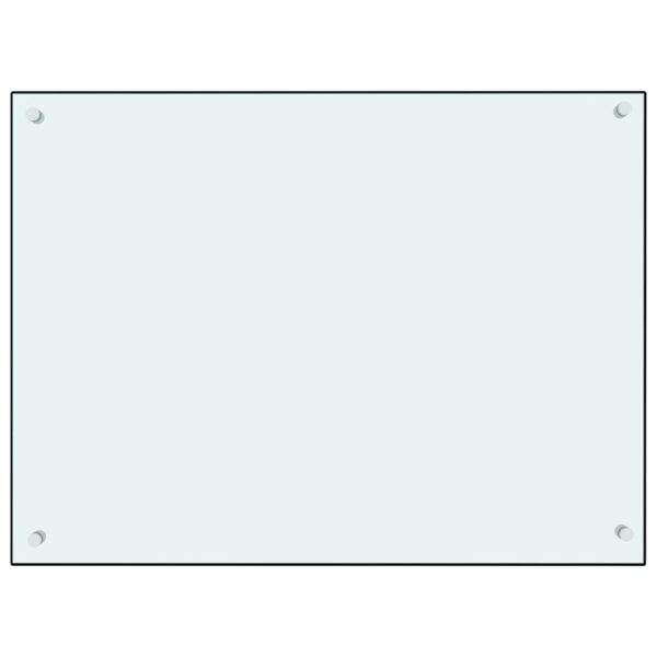 vidaXL Kitchen Backsplash White 31.5"x23.6" Tempered Glass - Image 2