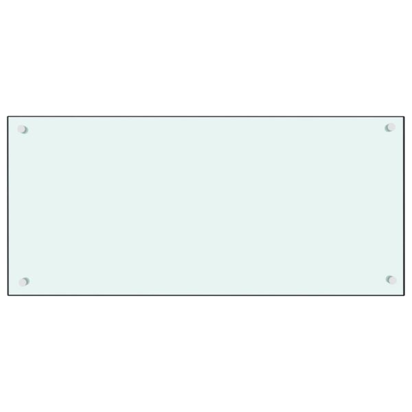 vidaXL Kitchen Backsplash White 35.4"x15.7" Tempered Glass - Image 2