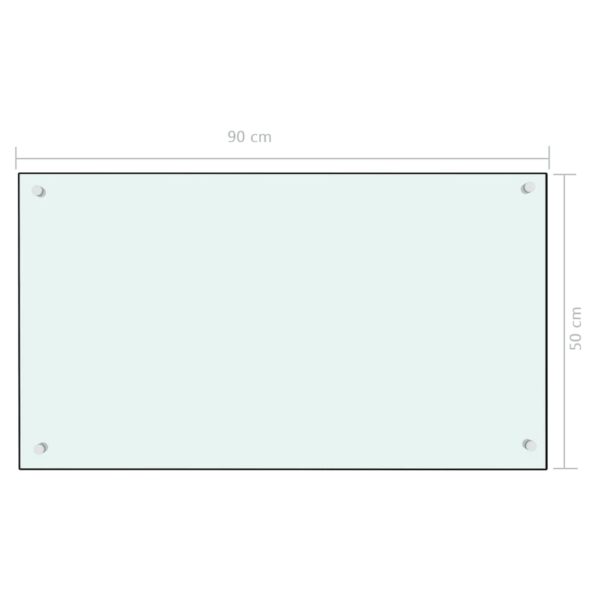 vidaXL Kitchen Backsplash White 35.4"x19.7" Tempered Glass - Image 6