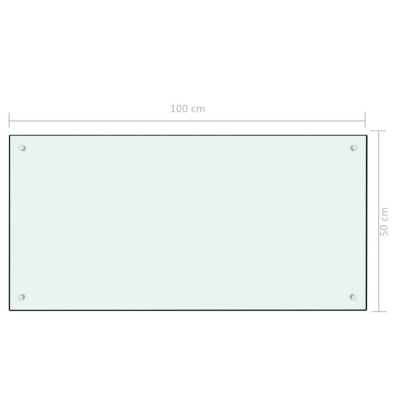 vidaXL Kitchen Backsplash White 39.4"x19.7" Tempered Glass - Image 6