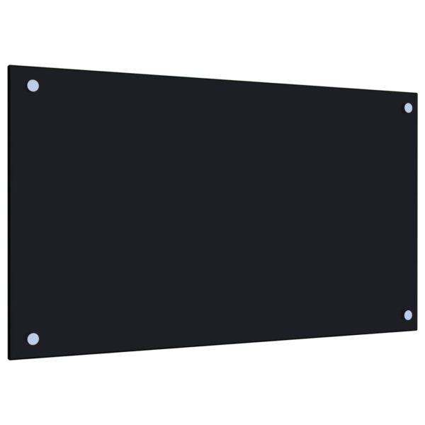 vidaXL Kitchen Backsplash Black 27.6"x15.7" Tempered Glass