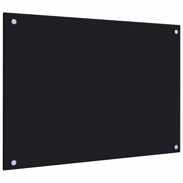 vidaXL Kitchen Backsplash Black 27.6"x19.7" Tempered Glass