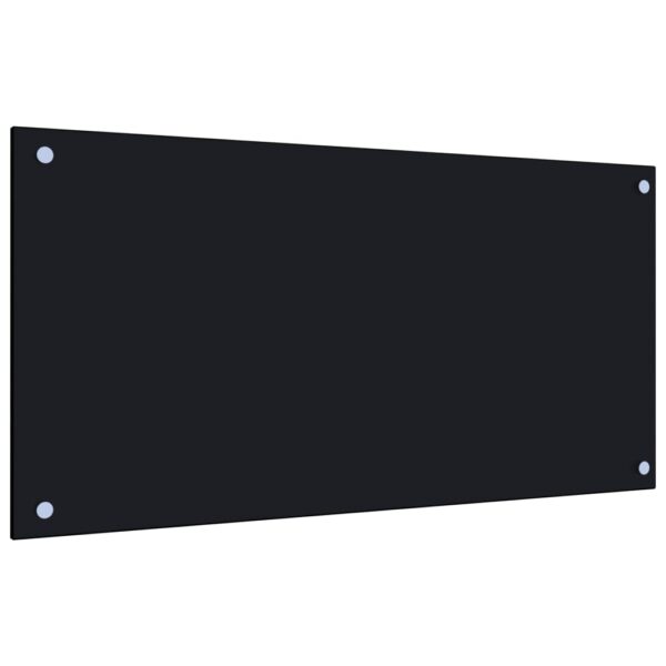 vidaXL Kitchen Backsplash Black 31.5"x15.7" Tempered Glass