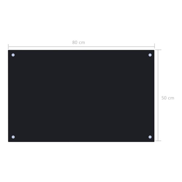 vidaXL Kitchen Backsplash Black 31.5"x19.7" Tempered Glass - Image 7