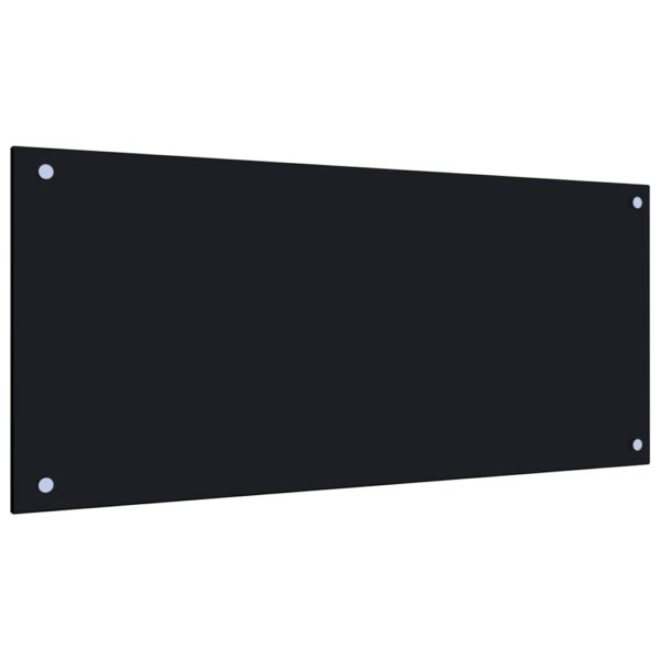 vidaXL Kitchen Backsplash Black 35.4"x15.7" Tempered Glass