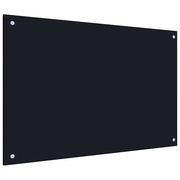 vidaXL Kitchen Backsplash Black 35.4"x23.6" Tempered Glass