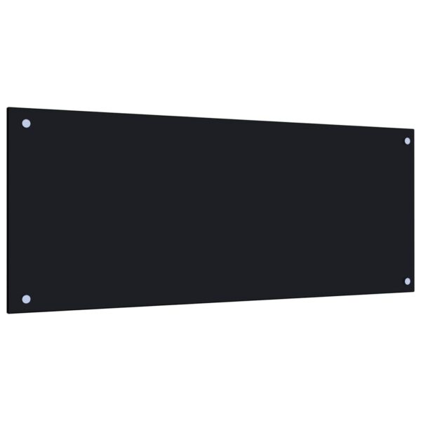 vidaXL Kitchen Backsplash Black 39.4"x15.7" Tempered Glass