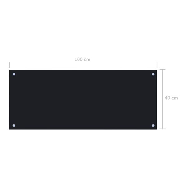 vidaXL Kitchen Backsplash Black 39.4"x15.7" Tempered Glass - Image 7