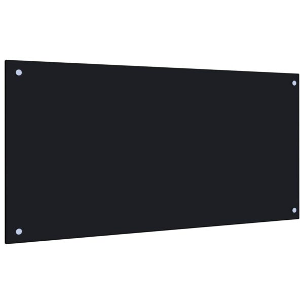 vidaXL Kitchen Backsplash Black 39.4"x19.7" Tempered Glass