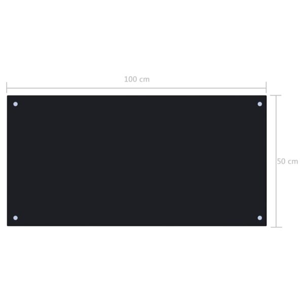 vidaXL Kitchen Backsplash Black 39.4"x19.7" Tempered Glass - Image 7