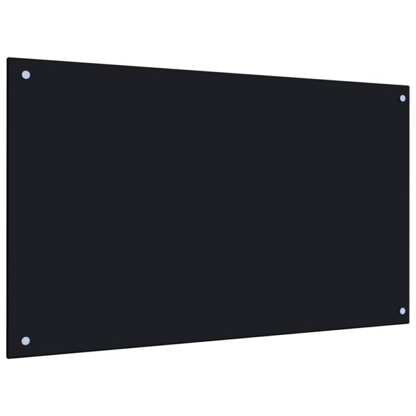 vidaXL Kitchen Backsplash Black 39.4"x23.6" Tempered Glass