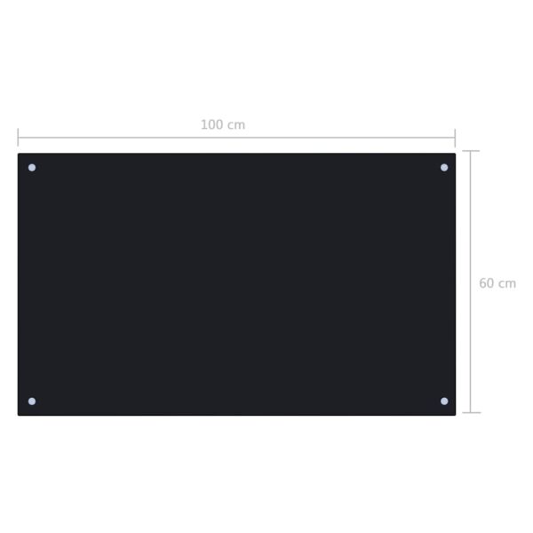 vidaXL Kitchen Backsplash Black 39.4"x23.6" Tempered Glass - Image 7