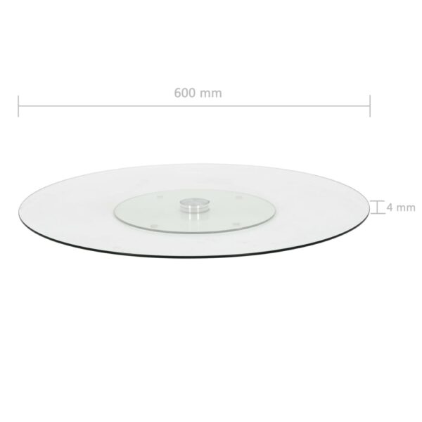 vidaXL Rotating Serving Plate Transparent 23.6" Tempered Glass - Image 5