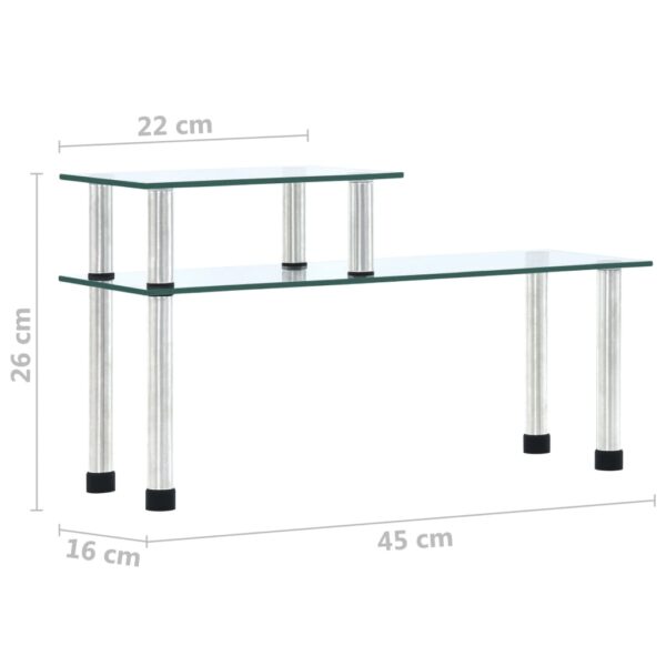 vidaXL Kitchen Shelf Transparent 17.7"x6.3"x10.2" Tempered Glass - Image 6