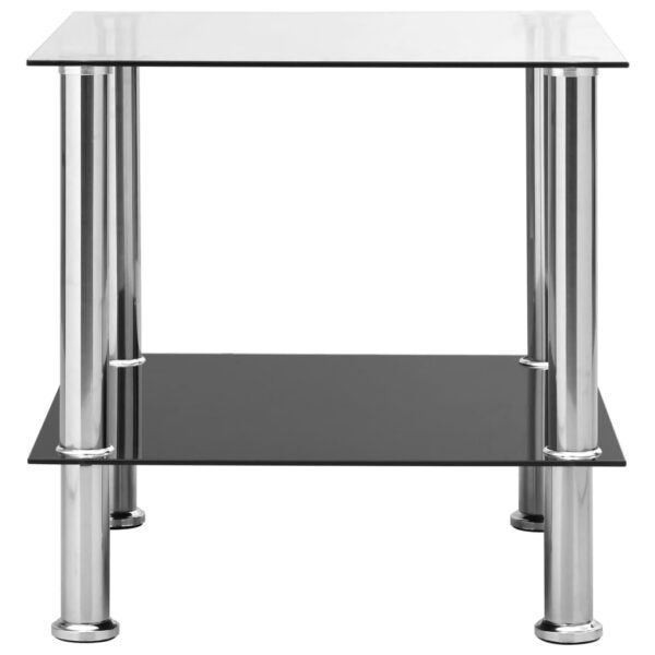 vidaXL Side Table Transparent 17.7"x19.7"x17.7" Tempered Glass - Image 5