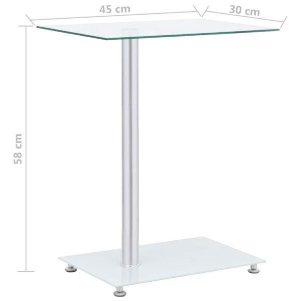 vidaXL U-Shaped Side Table Transparent 17.7"x11.8"x22.8" Tempered Glass - Image 6